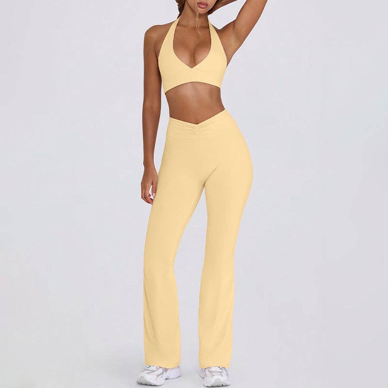 WonderXFans Halter Bra & Flared Pants Set