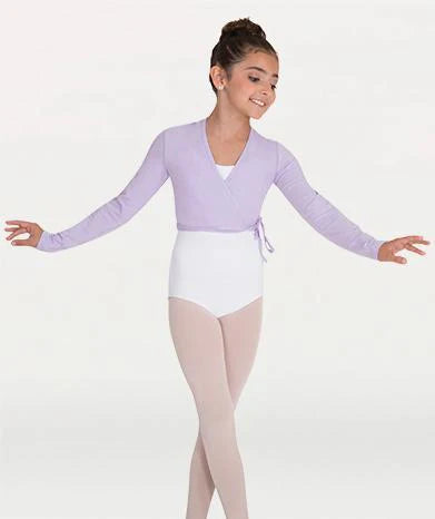 Body Wrappers Girls Long Sleeve Wrap Sweater