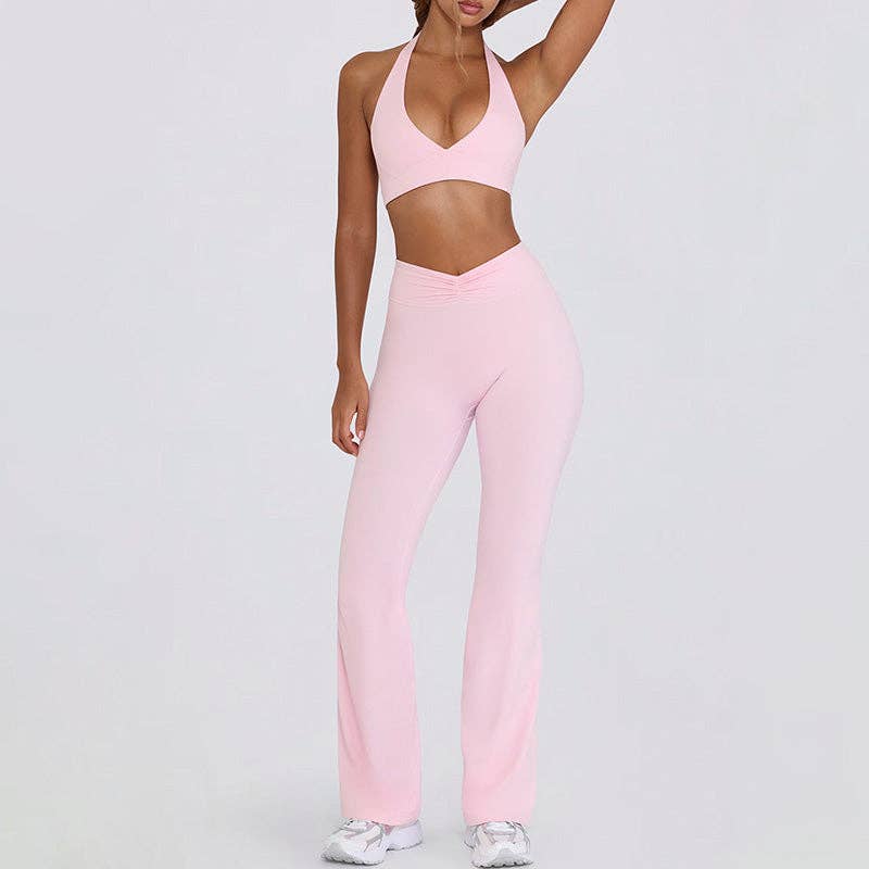 WonderXFans Halter Bra & Flared Pants Set