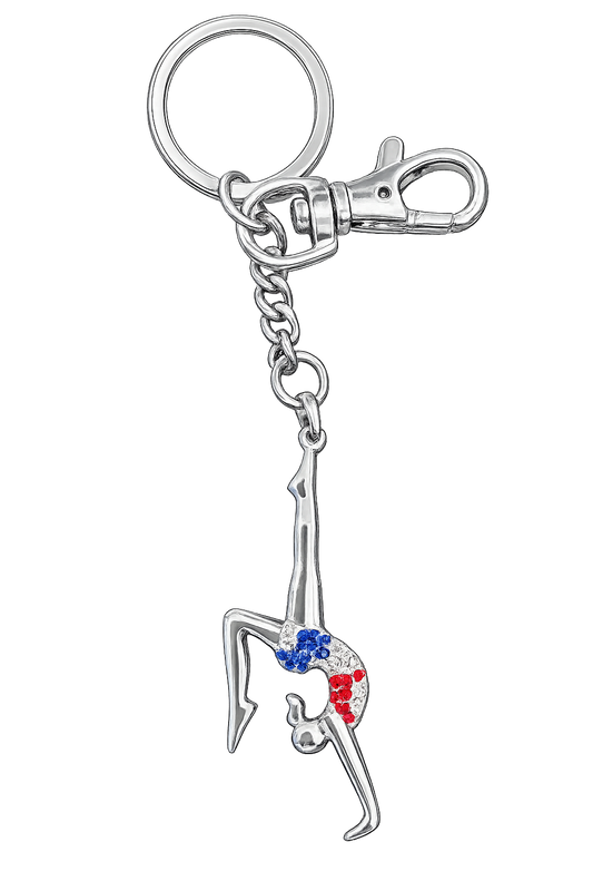 Red,White & Blue Gymnastics Keychain
