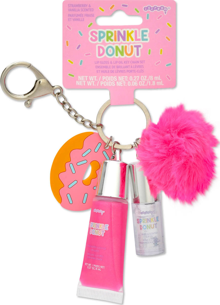 Iscream Sprinkle Donut Lip Gloss Keychain