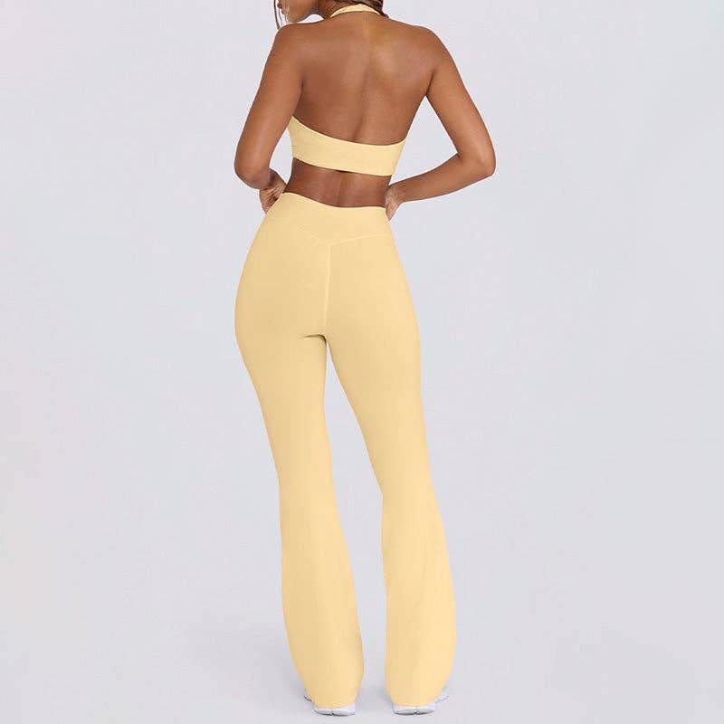 WonderXFans Halter Bra & Flared Pants Set